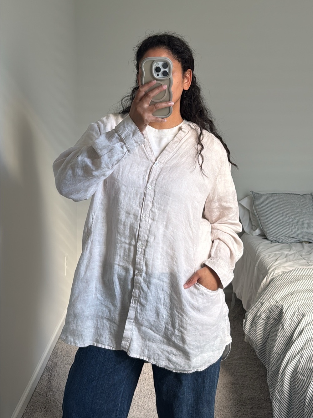Sigrid Oslen linen pocket blouse
